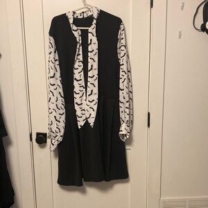 Black and White Patterned Women's Dress